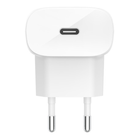 Prise secteur USB-C 20W + câble USB-C vers lightning blanc Belkin