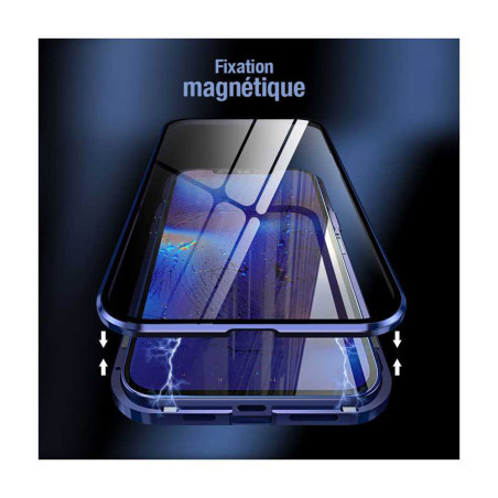 Coque intégrale magnétique iPhone 12 Pro Max argent