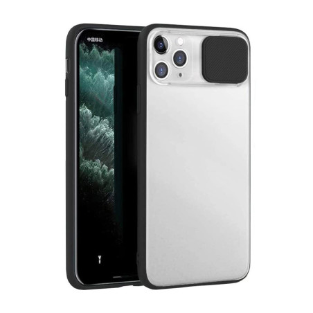 Coque iPhone 12 / 12 Pro avec cache caméra Transparent / Noir