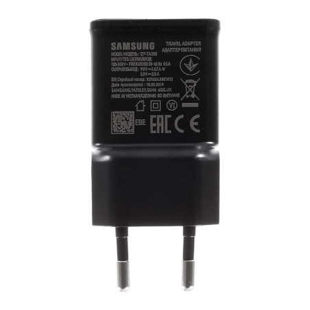 Prise secteur USB noir Fast Charge d'origine Samsung 2A