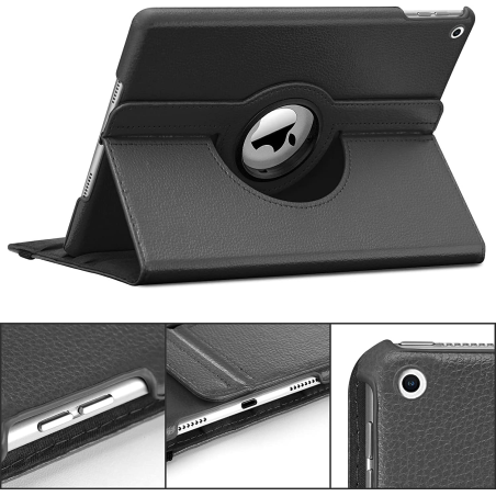 Etui simili cuir noir 360° iPad 7 / 8 / 9 / iPad Pro 10,5"