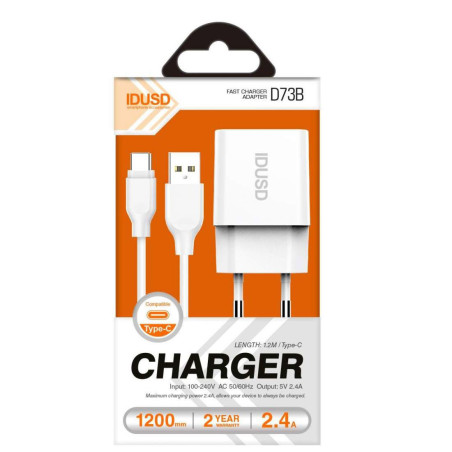 Chargeur complet USB-C 2.4A 1,2 m - IDUSD