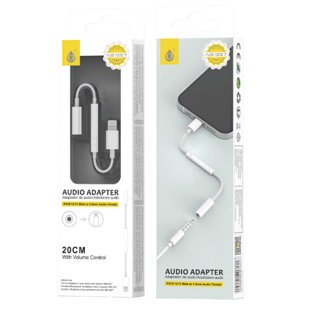 Adaptateur Lightning vers prise jack (3,5mm) avec contrôle volume