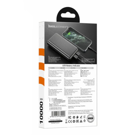 Batterie externe 10000 mAh charge rapide noir Hoco