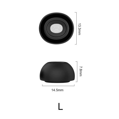 Lot de 2 embouts de remplacement silicone Airpods 3 noir - taille L