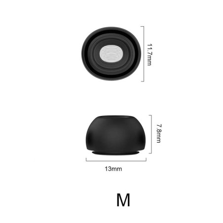 Lot de 2 embouts de remplacement silicone Airpods 3 noir - taille M