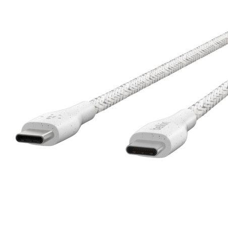 Câble tressé USB-C vers USB-C 60W blanc 1,2m Belkin