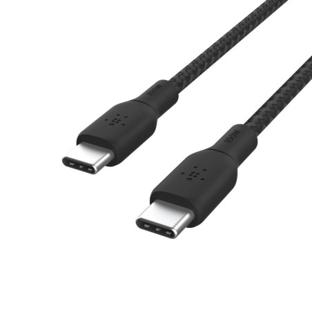 Câble tressé USB-C vers USB-C noir 1m Belkin