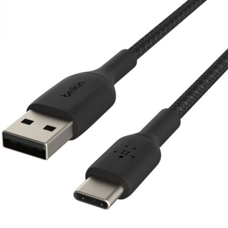 Câble tressé USB vers USB-C noir 3m Belkin