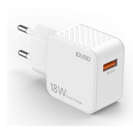 Pack chargeur USB-C Blanc 3A 18W - IDUSD