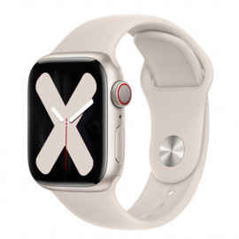 Bracelet Apple Watch 41mm / 40mm / 38 mm en Silicone Soft touch Ajustable  Beige - Français