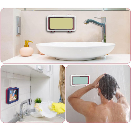 Support de douche mural étanche rotatif 360° pour smartphone