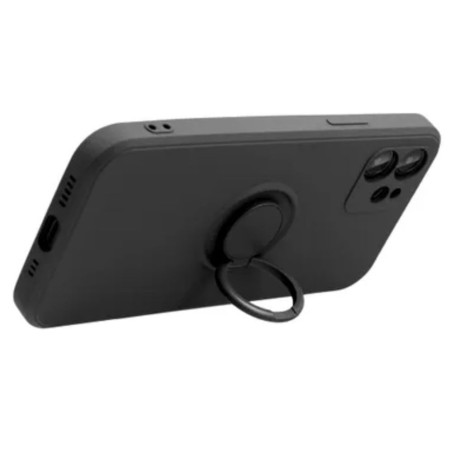 Coque silicone anneau intégré noir iPhone 15 Plus