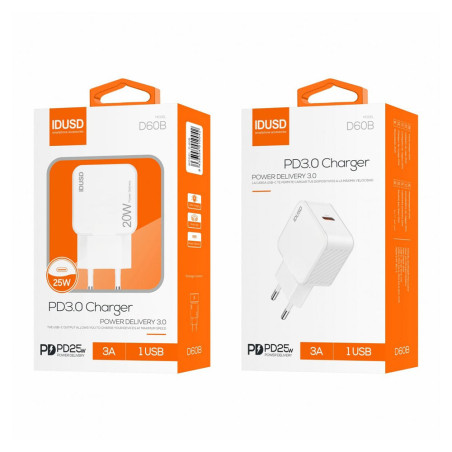 Prise secteur fast charge USB-C 20W - IDUSD