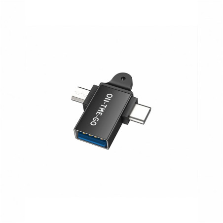 Adaptateur OTG USB-C et micro-USB noir - IDUSD