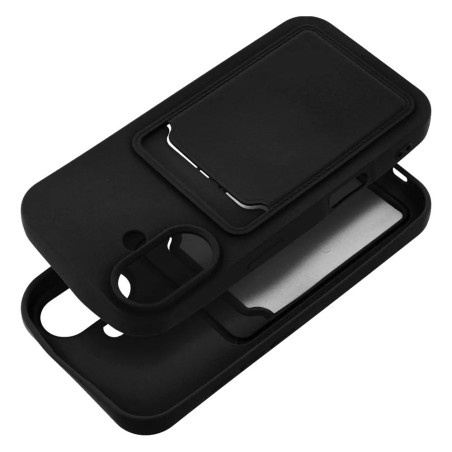 Coque silicone porte carte noir iPhone 16