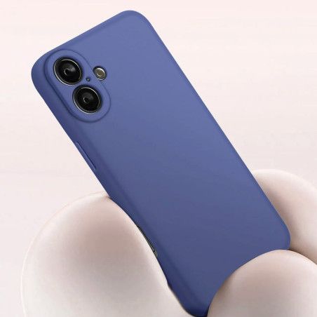 Coque silicone + protection caméra bleu nuit iPhone 16