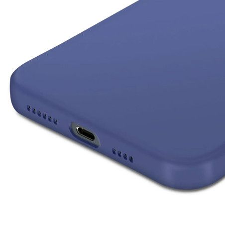 Coque silicone + protection caméra bleu nuit iPhone 16