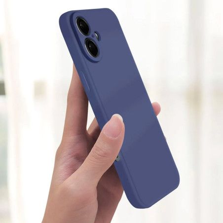 Coque silicone + protection caméra bleu nuit iPhone 16