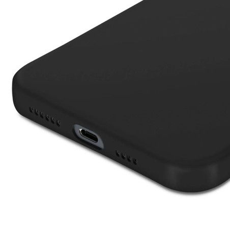 Coque silicone + protection caméra noir iPhone 16