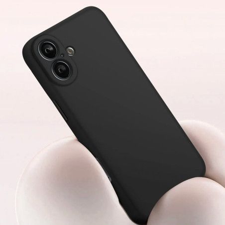 Coque silicone + protection caméra noir iPhone 16