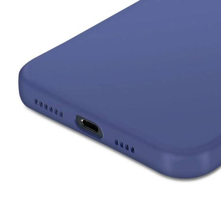 Coque silicone + protection caméra bleu nuit iPhone 16 Pro