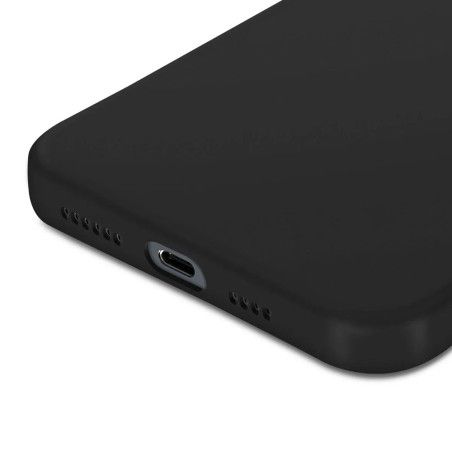 Coque silicone + protection caméra noir iPhone 16 Pro