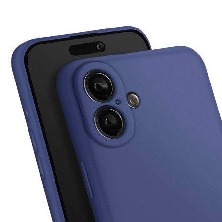 Coque silicone + protection caméra bleu nuit iPhone 16 Plus