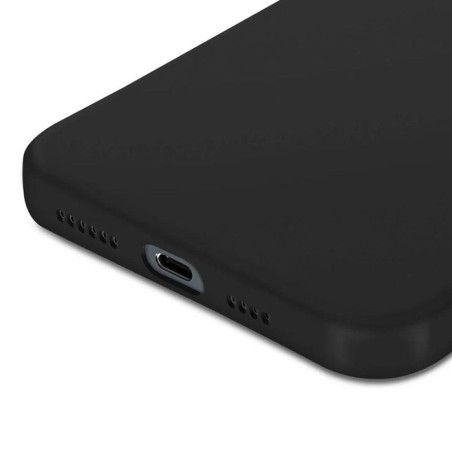 Coque silicone + protection caméra noir iPhone 16 Plus