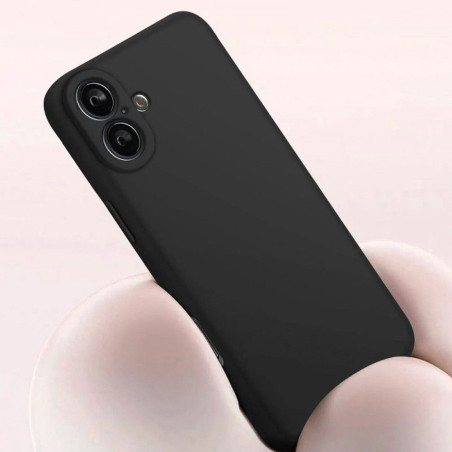 Coque silicone + protection caméra noir iPhone 16 Plus