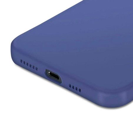 Coque silicone + protection caméra bleu nuit iPhone 16 Pro Max