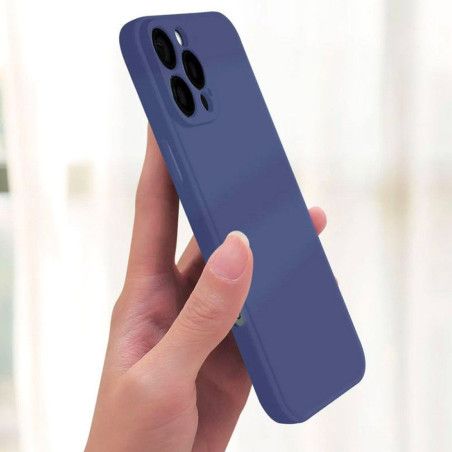 Coque silicone + protection caméra bleu nuit iPhone 16 Pro Max