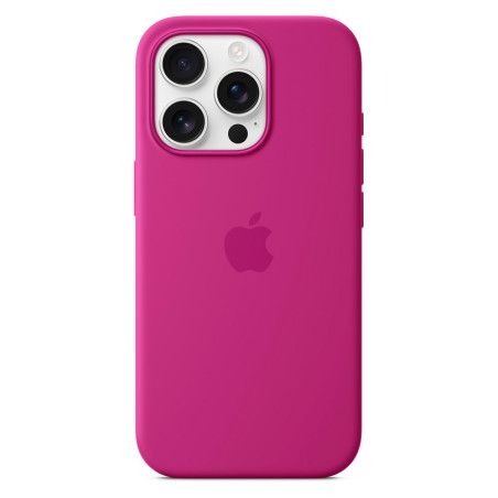 Coque silicone MagSafe Fuchsia iPhone 16 Pro - Apple