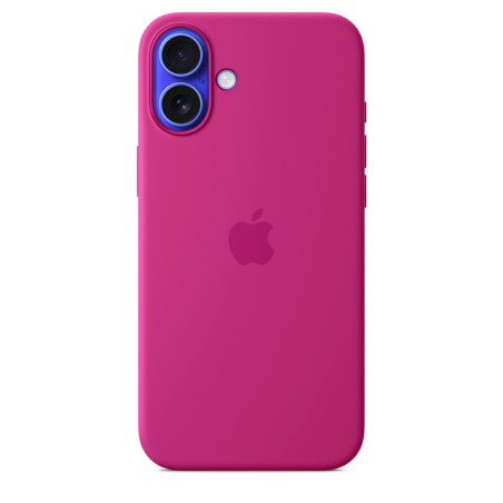 Coque silicone MagSafe fuchsia iPhone 16 Plus - Apple