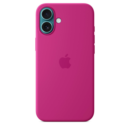 Coque silicone MagSafe fuchsia iPhone 16 Plus - Apple