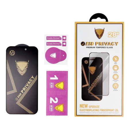Film en verre trempé anti espion iPhone 17