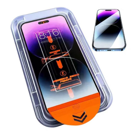 Lot 2 verres trempés avec applicateur facile iPhone 16 Pro Max