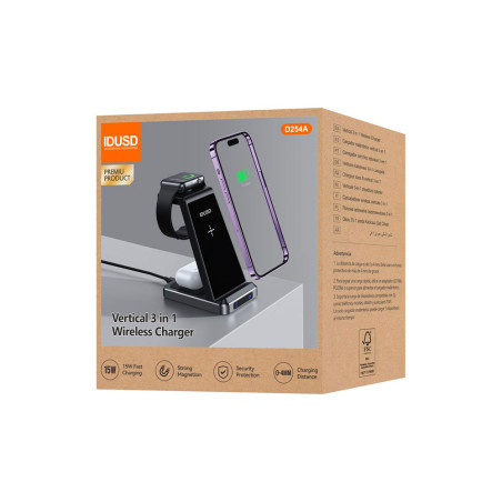 Chargeur sans fil 15W ECO Flex 3-en-1 - IDUSD