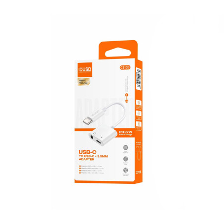 Adaptateur USB-C charge 27W + audio jack - IDUSD
