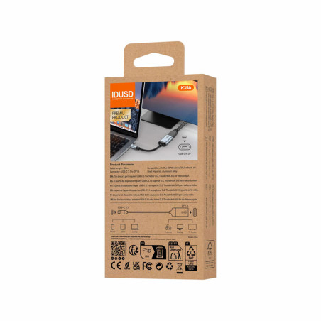 Adaptateur USB-C vers DisplayPort 60Hz 18cm - IDUSD