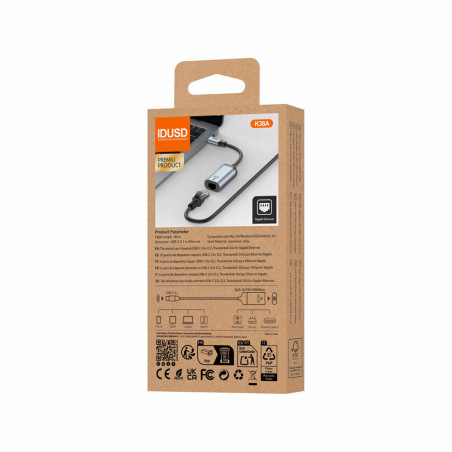 Adaptateur USB-C vers RJ45 18cm - IDUSD
