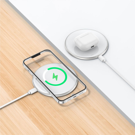 Chargeur à induction Qi 15W blanc - IDUSD