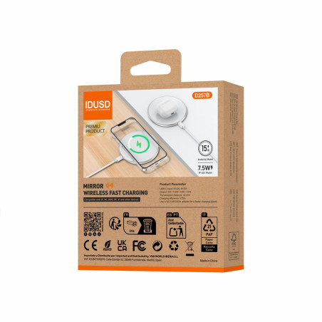 Chargeur à induction Qi 15W blanc - IDUSD