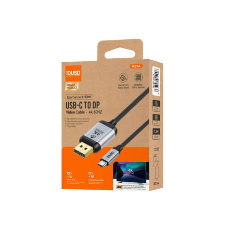 Câble tressé USB-C vers DisplayPort 1,8m - IDUSD
