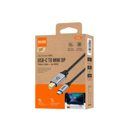 Câble tressé USB-C vers Mini DisplayPort 1,8m - IDUSD
