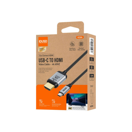 Câble tressé USB-C vers HDMI 1,8m - IDUSD