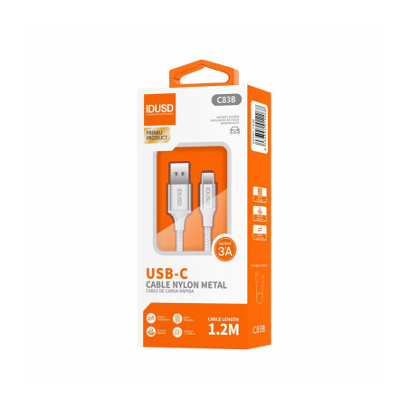 Câble tressé USB-C 1,2m 3A - IDUSD