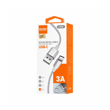 Câble tressé USB-C 1,2m 3A - IDUSD