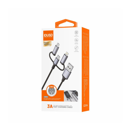 Câble tressé USB 3-en-1 1,2m - IDUSD