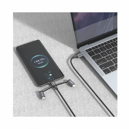 Câble tressé USB 3-en-1 1,2m - IDUSD
